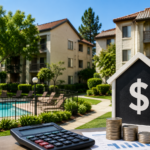 Older condominium community with shared amenities illustrating why aging properties may have higher HOA fees due to maintenance, insurance, and reserve funding.